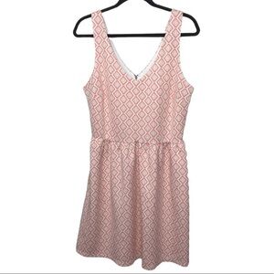 Copper Key Ivory Orange Geometric Print Sleeveless Dress XL